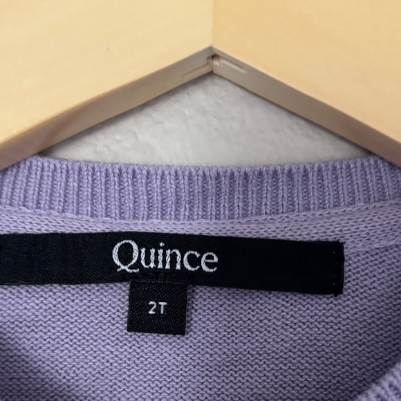 Quince Lilac Lavender Organic Cotton Crewneck Toddler Girls Sweater Size 2T - Picture 2 of 8
